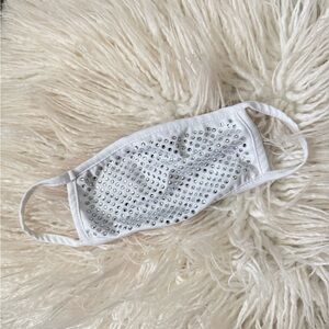 White Face Mask with Silver Studs